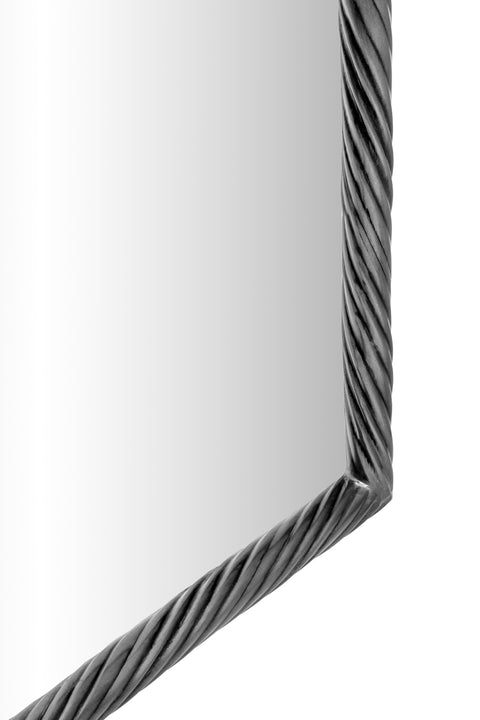 Mira 20" Silver Iron Frame Mirror, 1 Piece