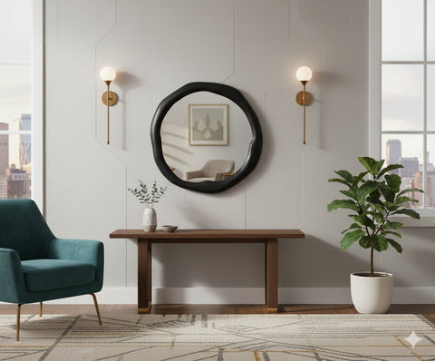 Briar 30" Black Aluminum Frame Mirror, 1 Piece