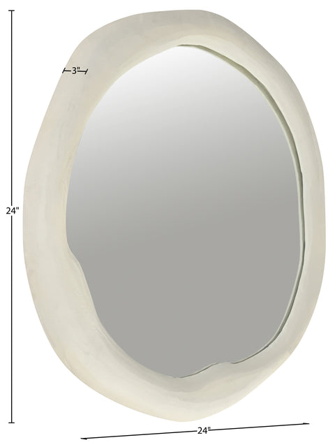 Briar 24" Cream Aluminum Frame Mirror, 1 Piece