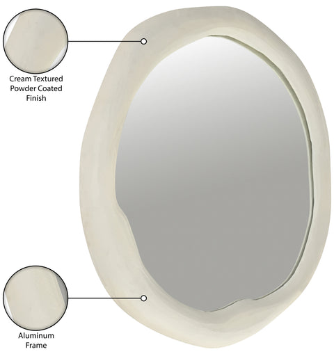 Briar 24" Cream Aluminum Frame Mirror, 1 Piece