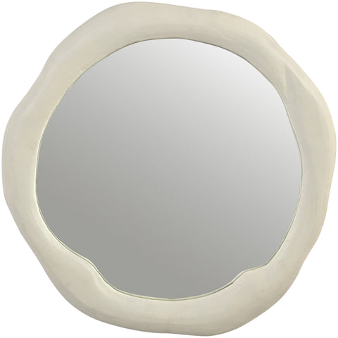 Briar 24" Cream Aluminum Frame Mirror, 1 Piece