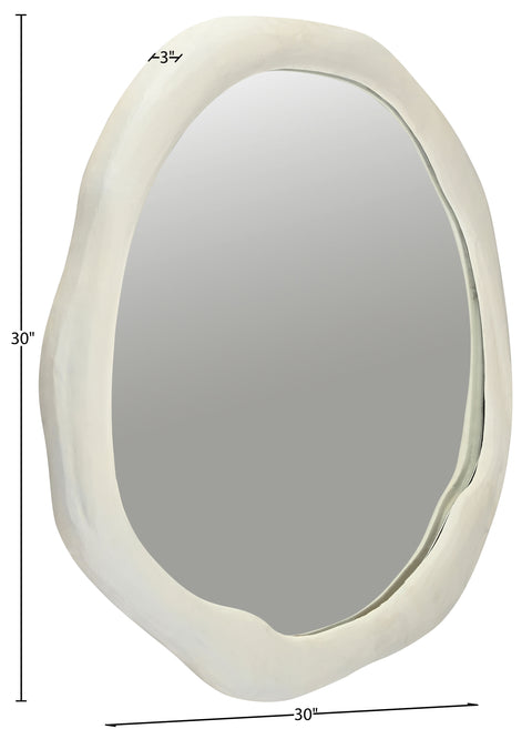 Briar 30" Cream Aluminum Frame Mirror, 1 Piece