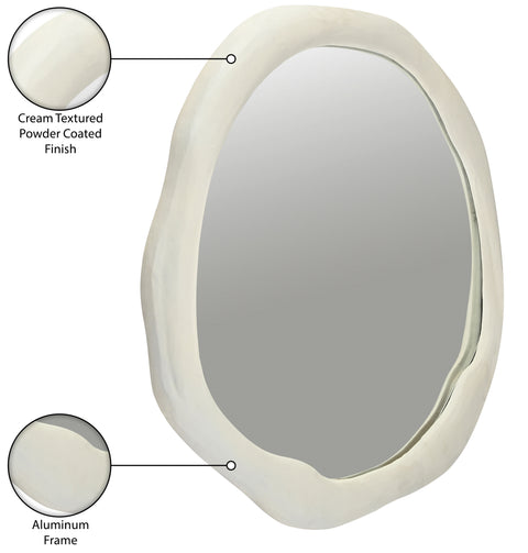 Briar 30" Cream Aluminum Frame Mirror, 1 Piece
