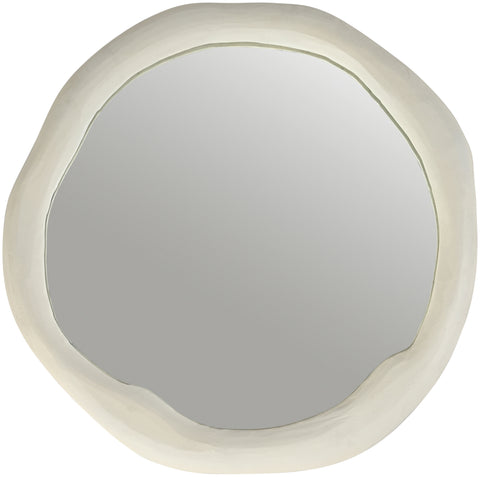 Briar 30" Cream Aluminum Frame Mirror, 1 Piece