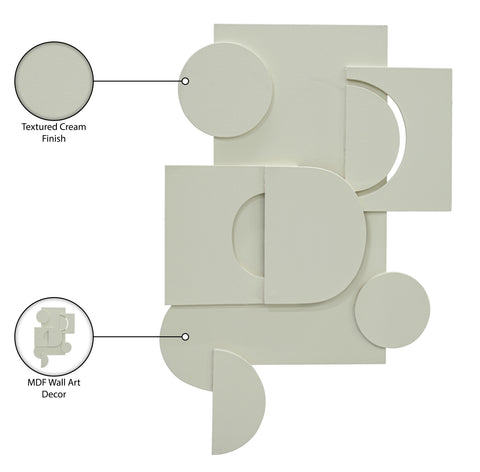 Alden 24" Cream Wall Art, 1 Piece