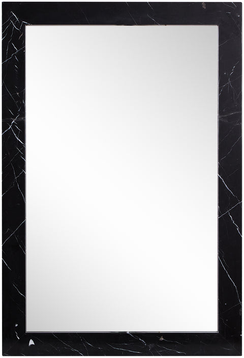 Sage 23.5" Black Genuine Marble Frame Mirror, 1 Piece