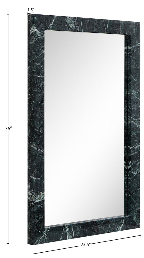 Sage 23.5" Green Genuine Marble Frame Mirror, 1 Piece