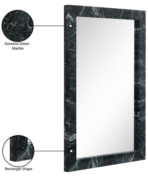 Sage 23.5" Green Genuine Marble Frame Mirror, 1 Piece