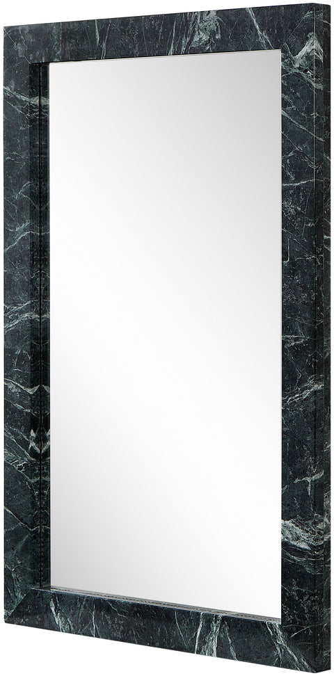 Sage 23.5" Green Genuine Marble Frame Mirror, 1 Piece