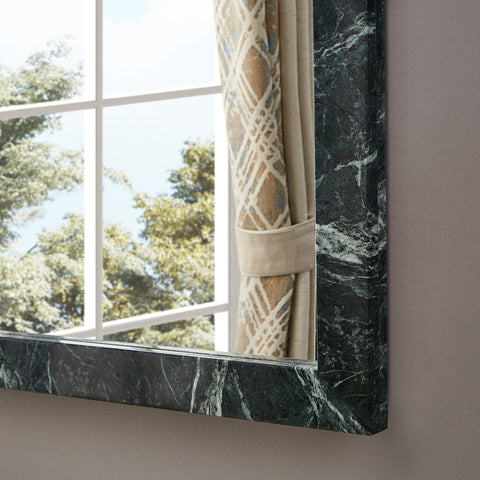 Sage 23.5" Green Genuine Marble Frame Mirror, 1 Piece