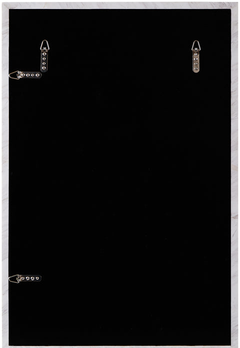 Sage 23.5" White Genuine Marble Frame Mirror, 1 Piece