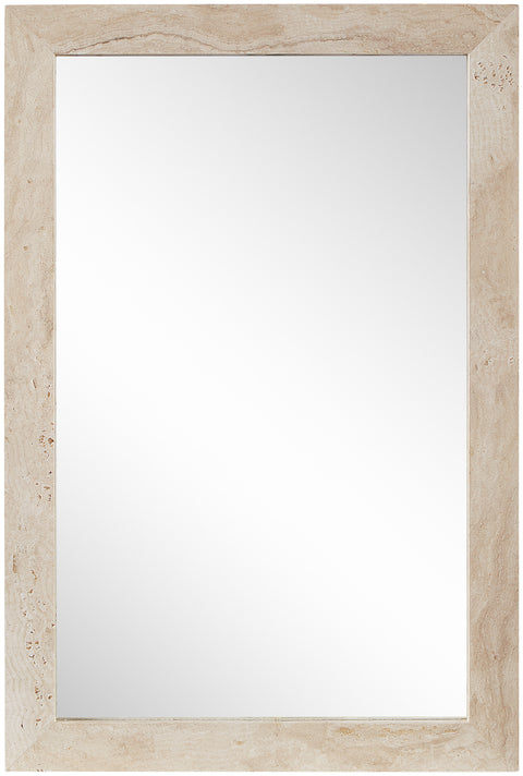 Sage 23.5" Natural Genuine Travertine Frame Mirror, 1 Piece