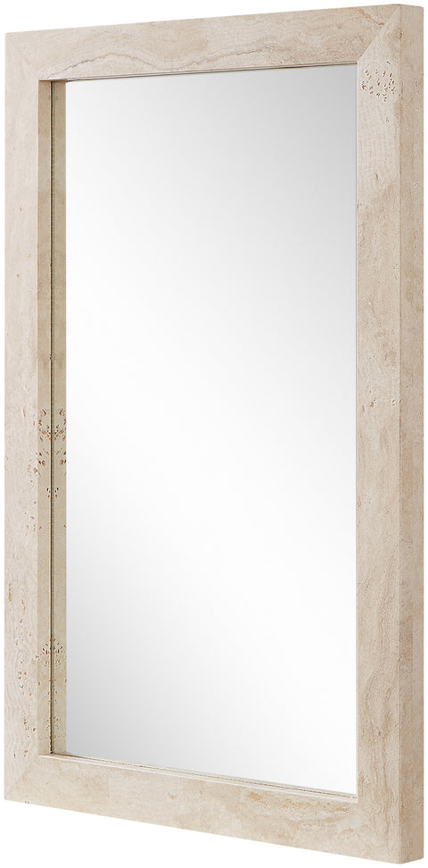 Sage 23.5" Natural Genuine Travertine Frame Mirror, 1 Piece