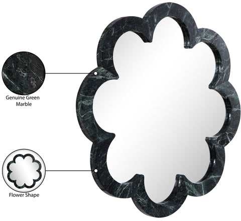 Darcy 36" Green Genuine Marble Frame Mirror, 1 Piece