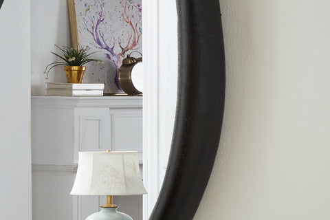 Florence 27.5" Black Polyresin Frame Mirror, 1 Piece