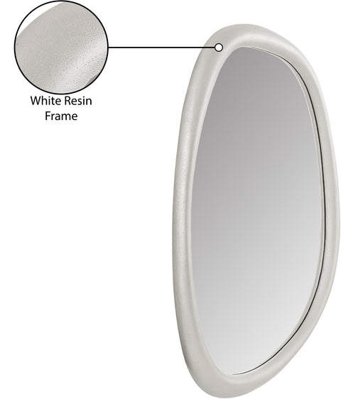Florence 27.5" White Polyresin Frame Mirror, 1 Piece