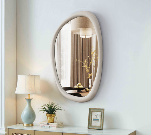 Florence 27.5" White Polyresin Frame Mirror, 1 Piece