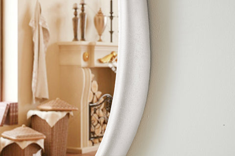 Florence 27.5" White Polyresin Frame Mirror, 1 Piece
