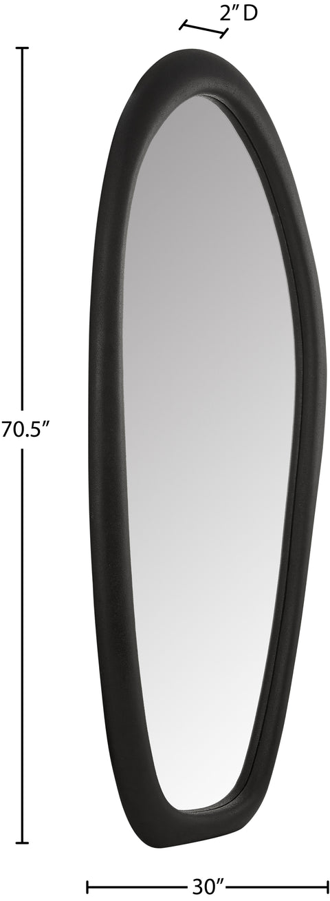 Florence 30" Black Polyresin Frame Mirror, 1 Piece
