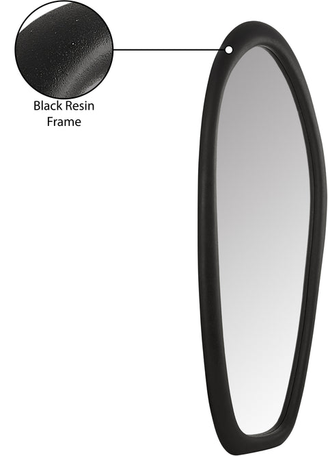 Florence 30" Black Polyresin Frame Mirror, 1 Piece