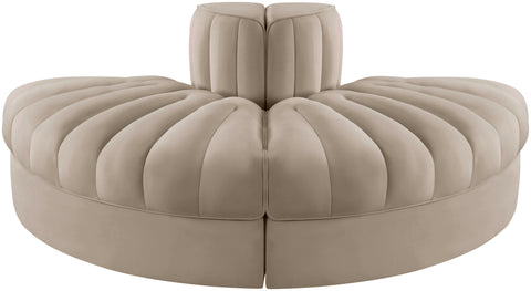 Talia Beige Velvet Performance Fabric Upholstered Sofa, 2-Piece