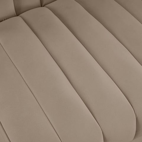 Talia Beige Velvet Performance Fabric Upholstered Chair, 1 Piece