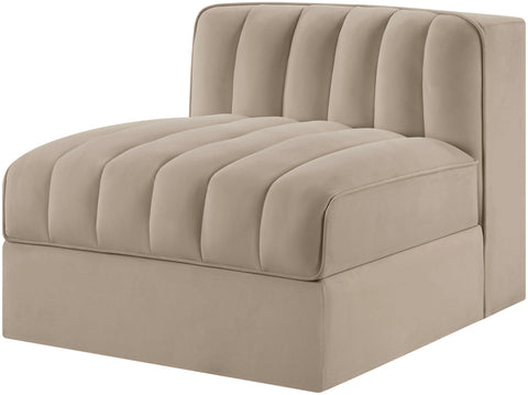 Talia Beige Velvet Performance Fabric Upholstered Chair, 1 Piece