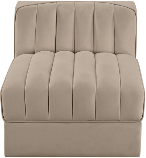 Talia Beige Velvet Performance Fabric Upholstered Chair, 1 Piece