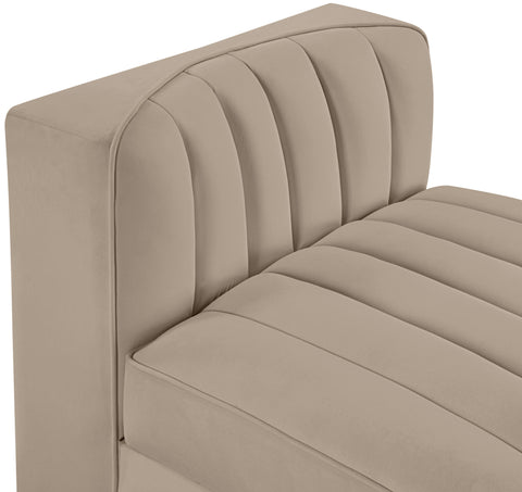 Talia Beige Velvet Performance Fabric Upholstered Chair, 1 Piece