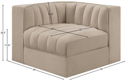 Talia Beige Velvet Performance Fabric Upholstered Chair, 1 Piece (Style 2)