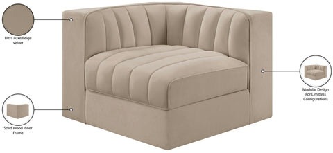 Talia Beige Velvet Performance Fabric Upholstered Chair, 1 Piece (Style 2)