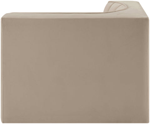 Talia Beige Velvet Performance Fabric Upholstered Chair, 1 Piece (Style 2)