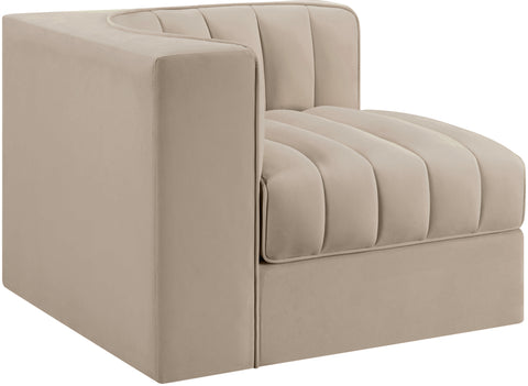 Talia Beige Velvet Performance Fabric Upholstered Chair, 1 Piece (Style 2)