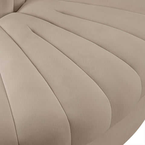 Talia Beige Velvet Performance Fabric Upholstered Chair, 1 Piece (Style 3)