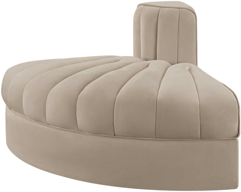 Talia Beige Velvet Performance Fabric Upholstered Chair, 1 Piece (Style 3)