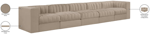 Talia Beige Velvet Performance Fabric Upholstered Sofa, 5-Piece