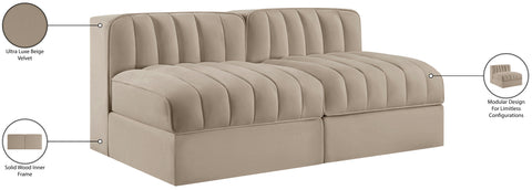 Talia Beige Velvet Performance Fabric Upholstered Loveseat, 2-Piece