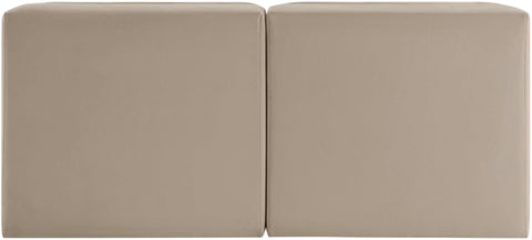 Talia Beige Velvet Performance Fabric Upholstered Loveseat, 2-Piece