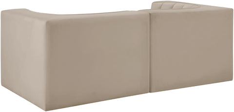 Talia Beige Velvet Performance Fabric Upholstered Loveseat, 2-Piece (Style 2)