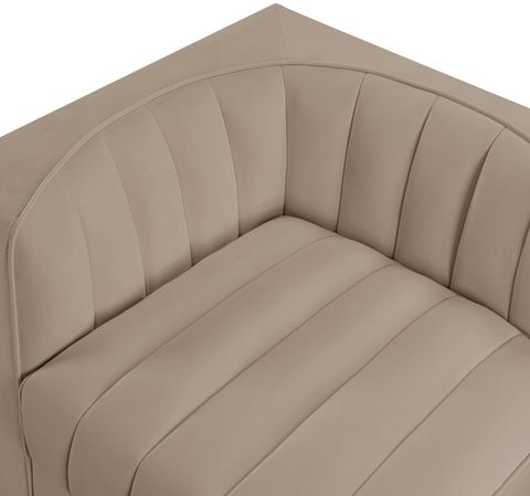 Talia Beige Velvet Performance Fabric Upholstered Loveseat, 2-Piece (Style 2)