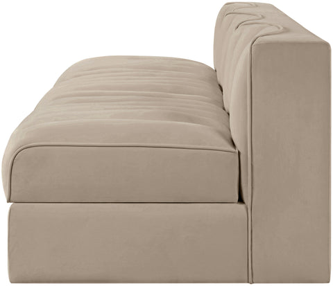 Talia Beige Velvet Performance Fabric Upholstered Sofa, 3-Piece
