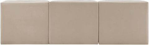 Talia Beige Velvet Performance Fabric Upholstered Sofa, 3-Piece