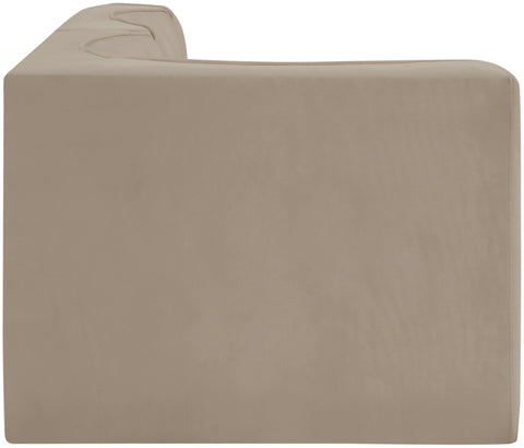 Talia Beige Velvet Performance Fabric Upholstered Sectional, 3-Piece
