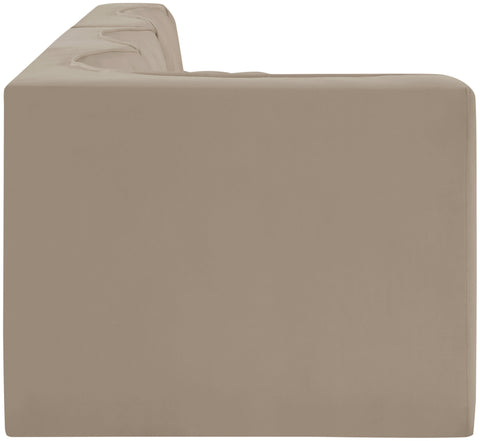 Talia Beige Velvet Performance Fabric Upholstered Sectional, 4-Piece (Style 4)