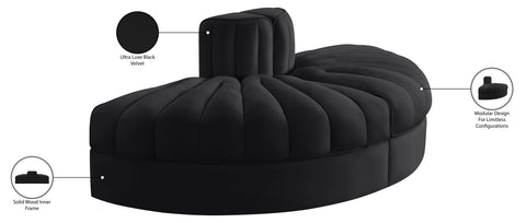 Talia Black Velvet Performance Fabric Upholstered Sofa, 2-Piece