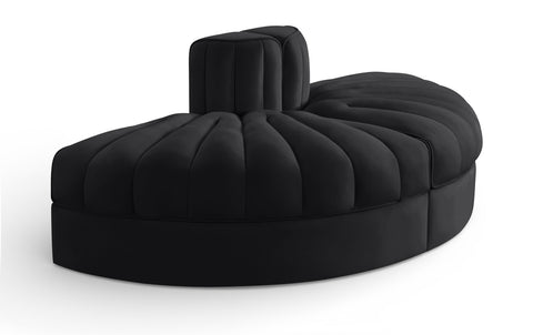 Talia Black Velvet Performance Fabric Upholstered Sofa, 2-Piece