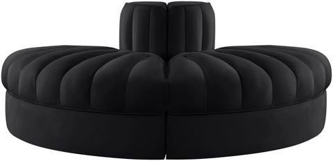 Talia Black Velvet Performance Fabric Upholstered Sofa, 2-Piece
