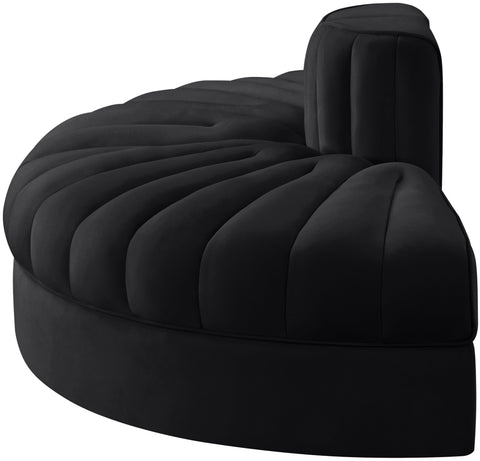 Talia Black Velvet Performance Fabric Upholstered Sofa, 2-Piece