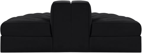 Talia Black Velvet Performance Fabric Upholstered Sofa, 2-Piece