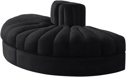 Talia Black Velvet Performance Fabric Upholstered Sofa, 2-Piece